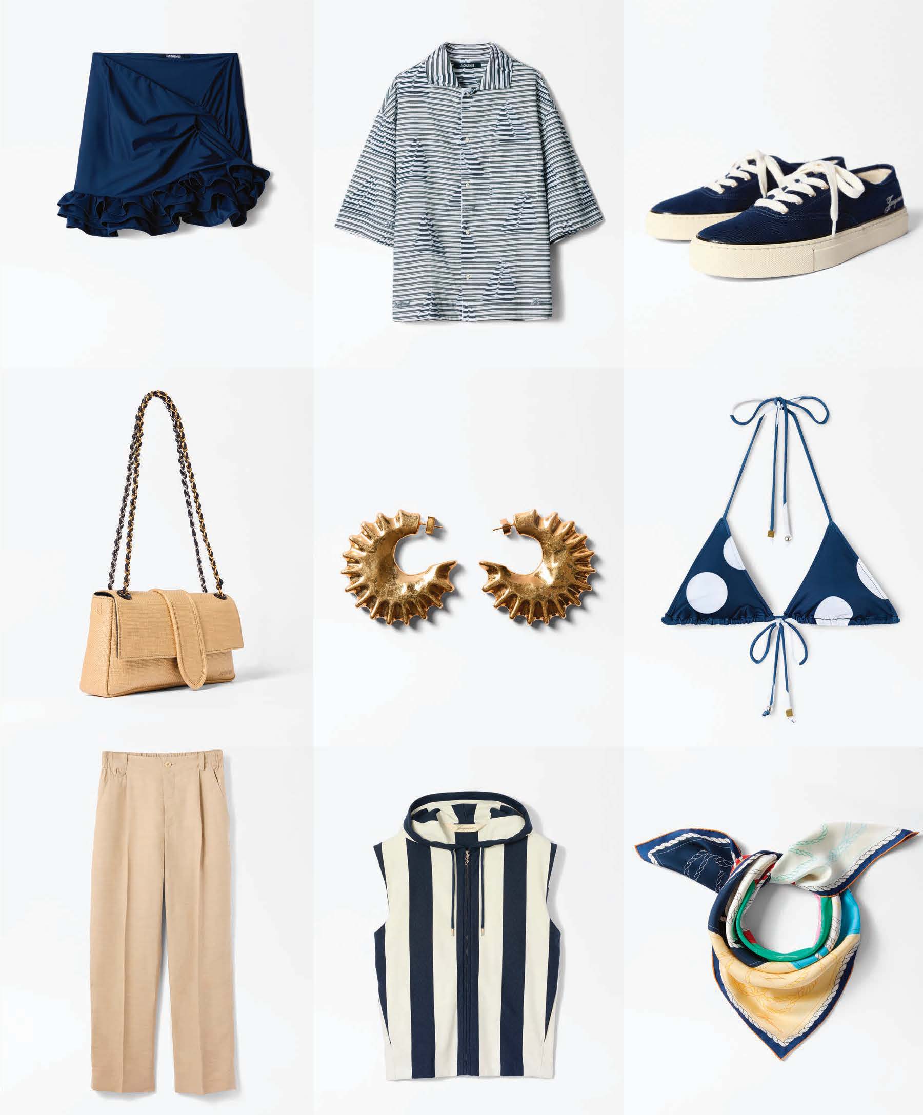 Pieces from Jacquemus’ 2026 “La Plage” collection; photos courtesy of Hillside Bahamas and Jacquemus. 100 PARADISE ISLAND LIFE