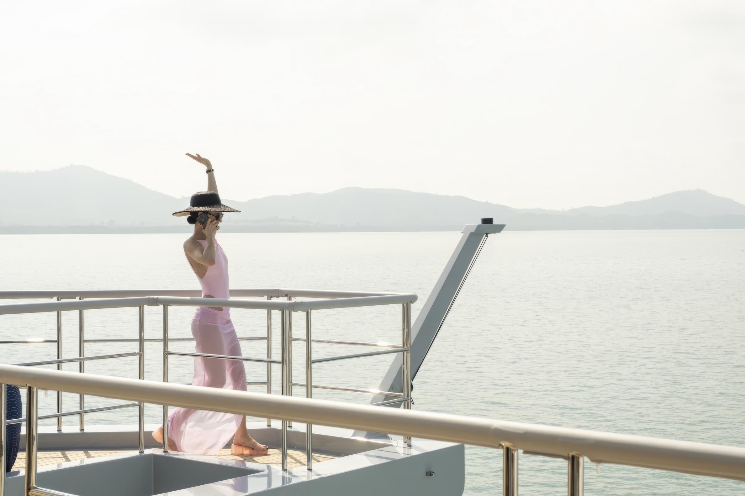 A Jacquemus look in The White Lotus, season 3; photo courtesy of Warner Bros. Discovery.