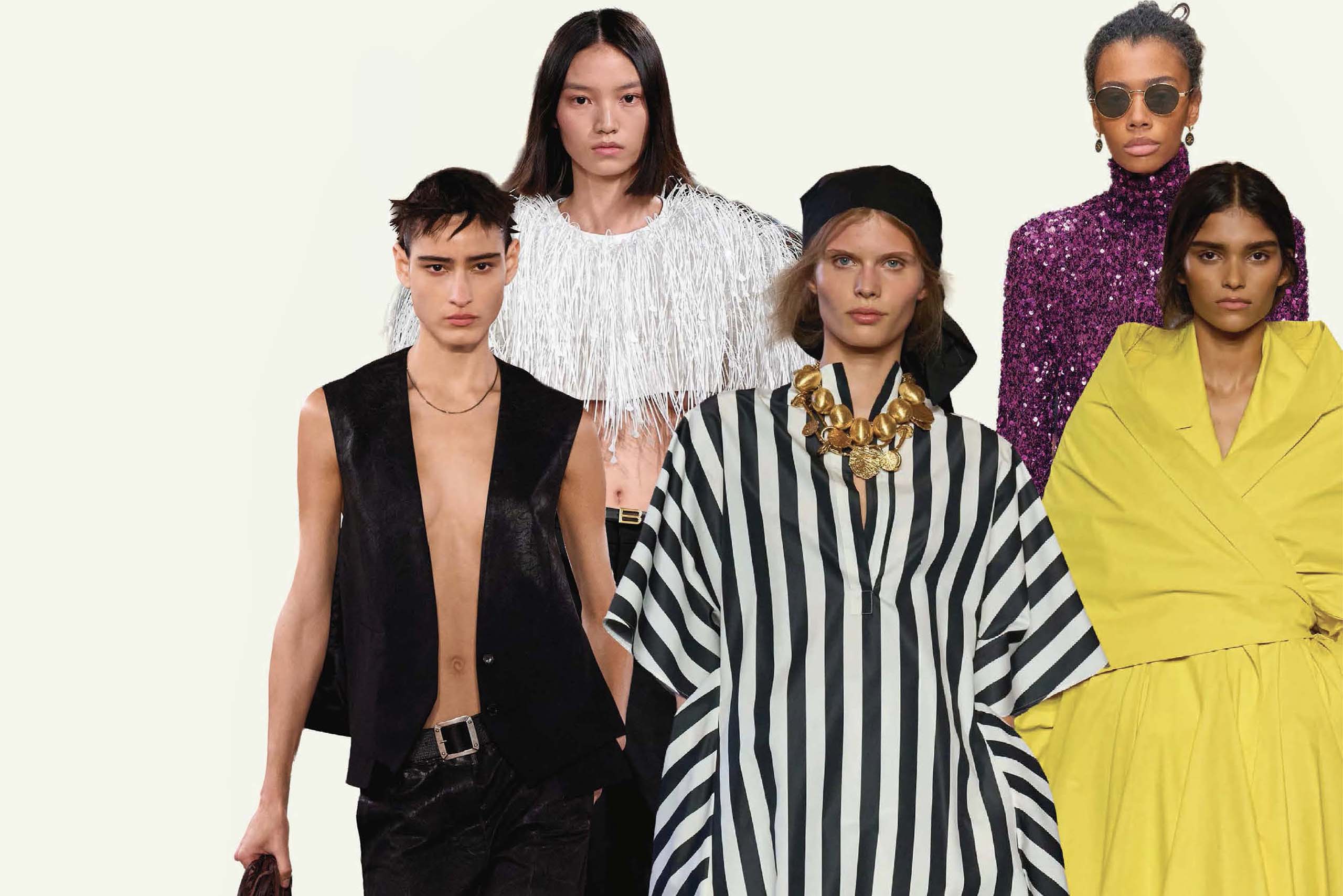 From left: Runway looks from Acne Studios, Balenciaga, Jacquemus and Celine. All photos courtesy of the brands.